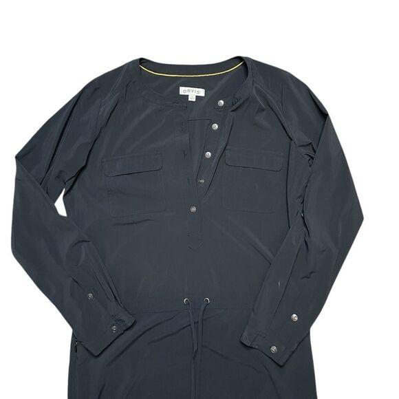 ORVIS Pack and Go Black Long Sleeve Button-Up Dress Size XS - Picture 5 of 8